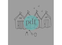 'Beach Huts' PDF Embroidery Template