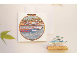 St Ives Harbour Printed Greeting Card with Free UK Postage