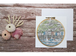 'Kingswear' Embroidery Printed Greetings Card with Free UK Postage