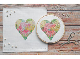 *NEW* Echinacea Flower Heart Embroidery Panel