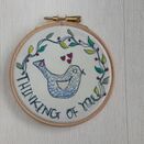 'Thinking Of You' Bird Embroidered Hoop Art additional 1