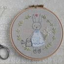 'Bunny Flower Girl' Embroidered Hoop Art additional 1