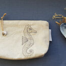 Embroidered Seahorse Make Up Bag additional 1