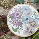 "Birdsong" Floral Linen Panel Embroidery Pattern Design additional 2