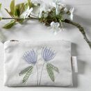 Agapanthus Flowers Natural Linen Embroidered Purse additional 1