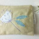 Embroidered 'Ammi Flower' Pale Yellow Linen Purse additional 1