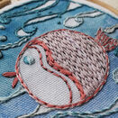 Mini Hoop Art Hand Embroidery Kit - Puffa fish additional 4