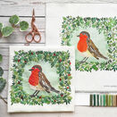 Robin Redbreast Bird Embroidery Pattern Design additional 2