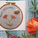 Happy Birthday Embroidery Printed Greeting card with FREE UK postage additional 1