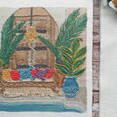 *NEW* Moroccan Courtyard Garden Linen mix Embroidery Pattern Design additional 2