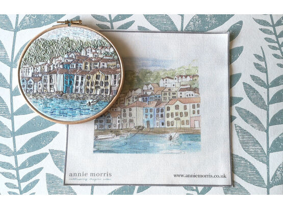 "Bayards Cove" Linen Embroidery Pattern Panel