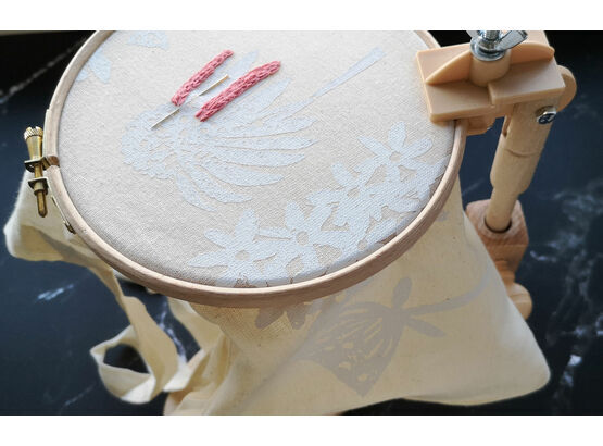 Versatile seat frame embroidery stand