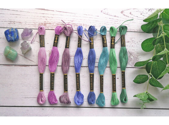 Jewelled Garden Pack of 8 Stranded Cotton embroidery threads