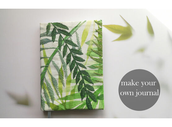 Make Your Own Journal Cover, 'Leafy' Embroidery Panel