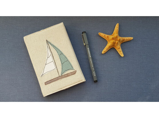 'Yacht' Embroidered A6 Notebook