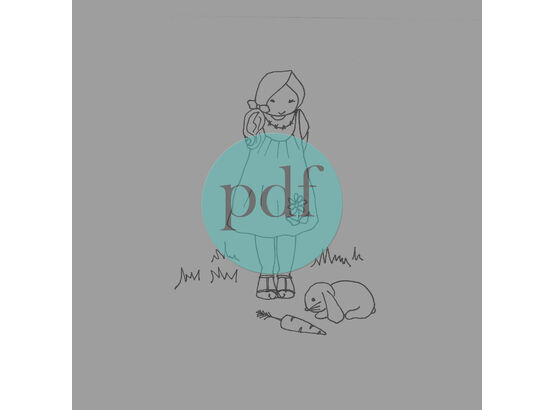 'Girl With Bunny' PDF Embroidery Pattern