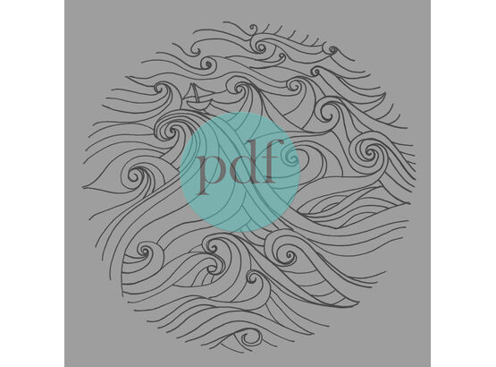 'Boat In Stormy Seas' PDF Embroidery Template